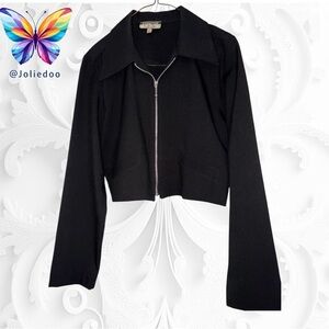 Le Chateau Black Zip-Up Blazer Large